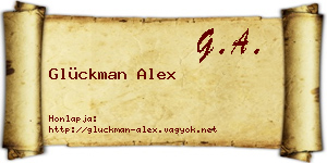 Glückman Alex névjegykártya